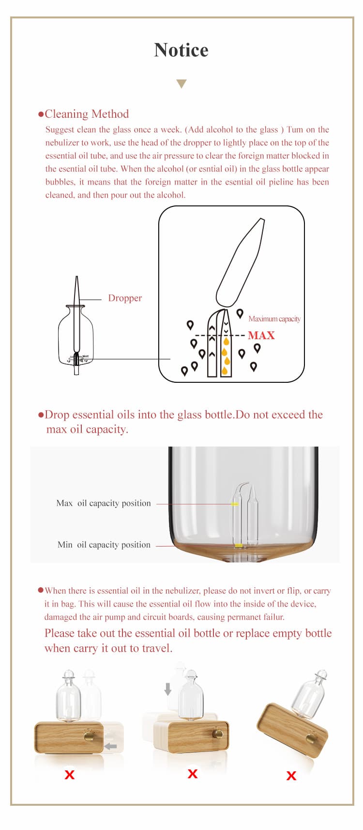 Grey glass bottler nebulizer diffuser